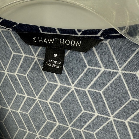 41 Hawthorn Kaitlyn Woman’s Plus Size 2X Navy Midi A Line Fit /Flare dress - Picture 5 of 11